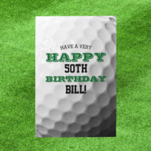 Carte Golf Ball Ajouter votre nom et année Anniversaire