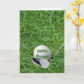 Carte Golf Ball and Club d'anniversaire (Fleur jaune)