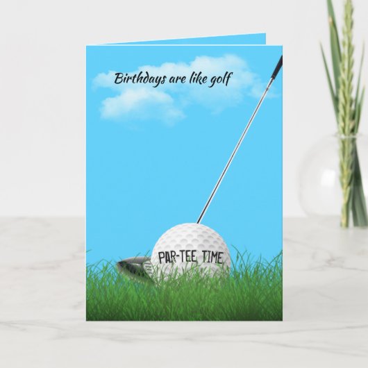 Carte Golf Ball and Club d'anniversaire (Devant)