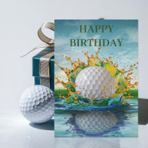 Golf Ball Hitting Water Joueurs de golf Anniversai