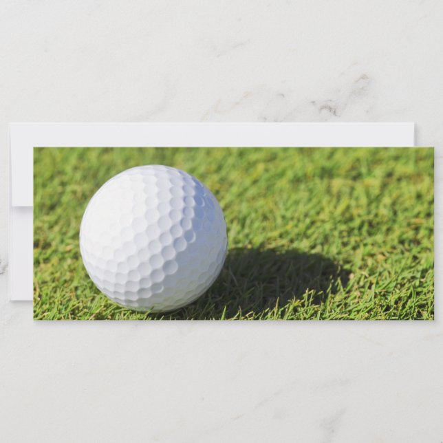 Carte Golf Ball On Green Grass Course - Customisé (Devant)