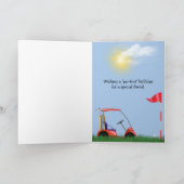 Carte Golf Ball On Tee avec nom (Intérieur)