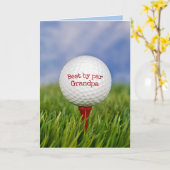 Carte Golf Ball On Tee pour grand-père (Fleur jaune)