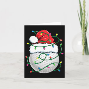Carte Golf Ball Santa Hat Hommes FEMMES Noël Golf X