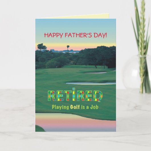 Carte Golf Bonne fête des pères, Retraité, papa de golf (Devant)