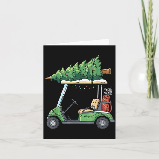 Carte Golf Cart Christmas Tree Lights Funny For Men Wome (Devant)