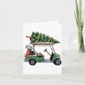 Carte Golf Cart Christmas Tree Lights Golfing Golfer Fun (Devant)
