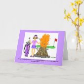 Carte Golf Cartoon Greeting Card (Fleur jaune)
