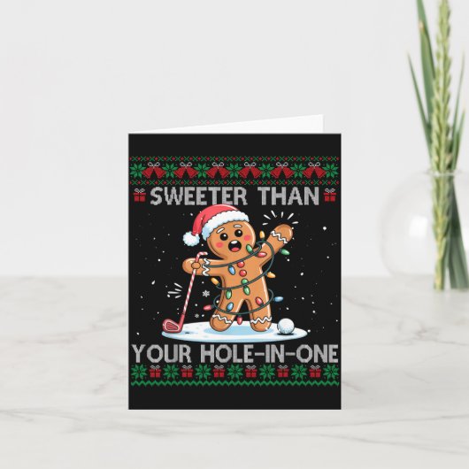 Carte Golf Christmas Gingerbread Sweeter Than Your Hole- (Devant)