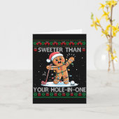 Carte Golf Christmas Gingerbread Sweeter Than Your Hole- (Fleur jaune)