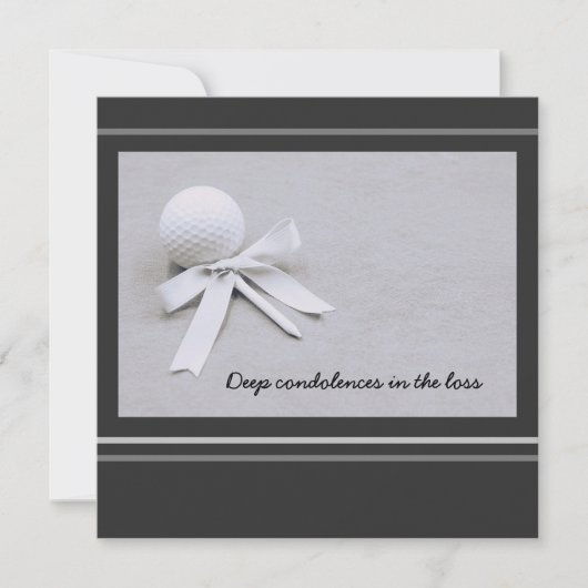 Carte Golf Condoléances dans la perte de golfeur en gris (Devant)