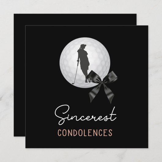 Carte Golf Condolences sympathie pour une golfeuse (Devant / Derrière)