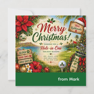 Carte Golf de Noël à Hawaï