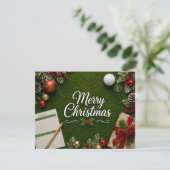 Carte Golf de Noël sur green de putting (Debout devant)