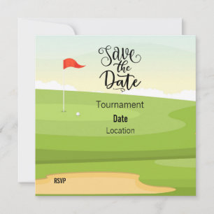 Carte Golf Économisez la date avec vue sur le golf