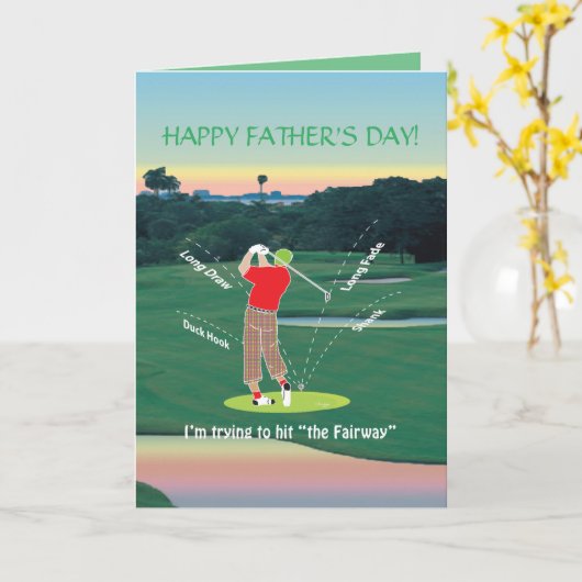 Carte GOLF - Essayer de frapper "le Fairway" (Fleur jaune)