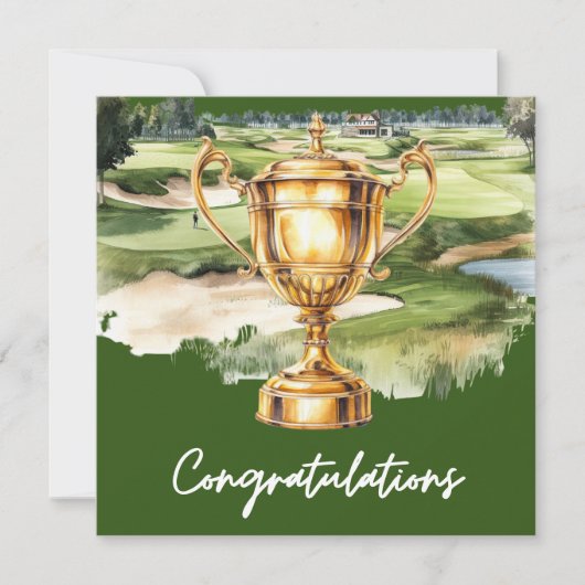 Carte Golf Félicitations golf sur le thème du golfeur (Devant)