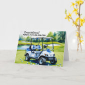 Carte Golf Félicitations pour Baby Boy (Fleur jaune)