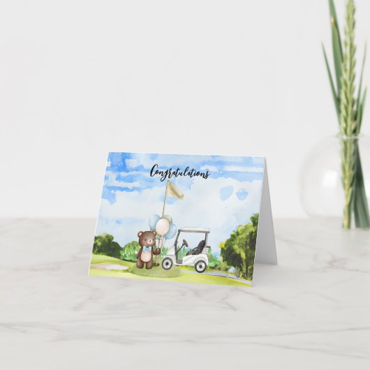 Carte Golf Félicitations pour Baby Golfer It's Boy (Devant)