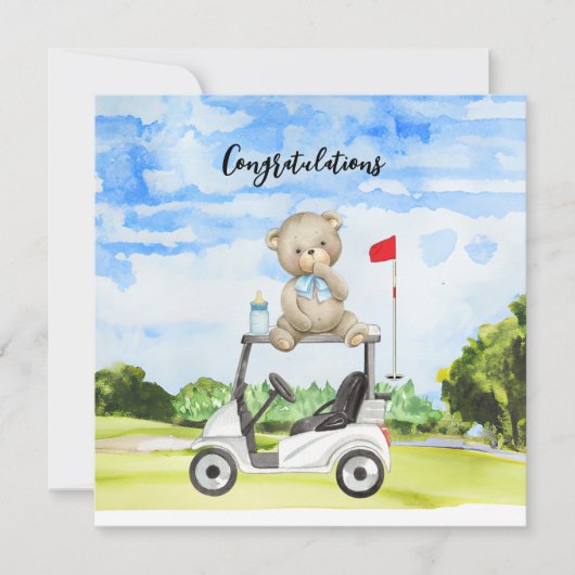 Carte Golf Félicitations pour Baby Golfer It's Boy Card (Devant)