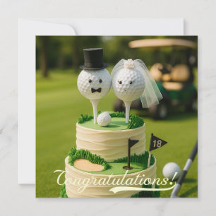 Carte Golf Félicitations pour la mariée et le marié golf