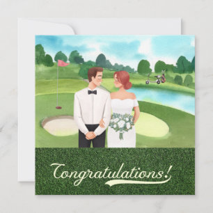Carte Golf Félicitations pour la mariée et le marié golf