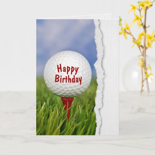 Carte golf for birday (Fleur jaune)