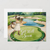 Carte Golf Get Well Soon pour golfeurs amoureux de (Devant / Derrière)