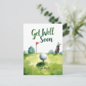Carte Golf Get Well Soon - Watercolor Golf Course (Debout devant)
