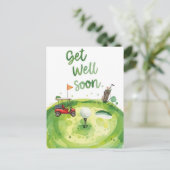 Carte Golf Get Well Soon - Watercolor Golf Course (Debout devant)