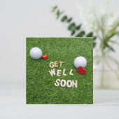 Carte Golf Greeting Golfer Se tirer bien Bientôt avec ba (Debout devant)