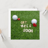 Carte Golf Greeting Golfer Se tirer bien Bientôt avec ba (Devant/Arrière en situation)