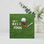 Carte Golf Greeting Golfer Se tirer bien Bientôt avec ba (Debout devant)