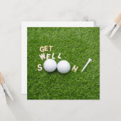 Carte Golf Greeting Golfer Se tirer bien Bientôt avec ba (Devant/Arrière en situation)