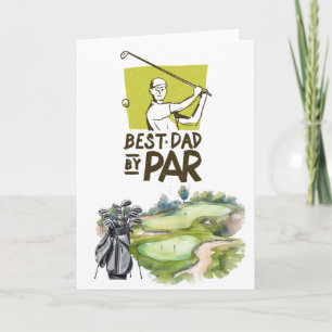 Carte Golf  Joyeuse fête des pères meilleur papa par par