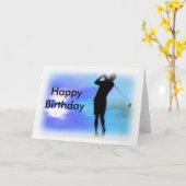Carte Golf, joyeux anniversaire (Fleur jaune)