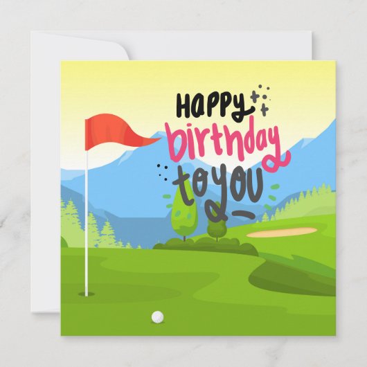 Carte Golf Joyeux anniversaire à vous golfer (Devant)