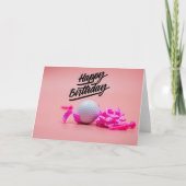 Carte Golf Joyeux Anniversaire avec balle de golf et rub (Devant)