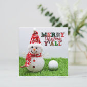 Carte Golf Joyeux Noël au Golfer avec Snowman (Debout devant)
