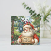 Carte Golf Joyeux Noël avec le Père Noël (Debout devant)