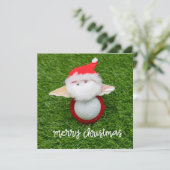 Carte Golf Joyeux Noël avec le Père Noël pour golfeurs (Debout devant)