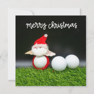 Carte Golf Joyeux Noël avec le Père Noël pour golfeurs