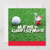 Carte Golf Joyeux Noël avec Père Noël jouant au golf (Devant)