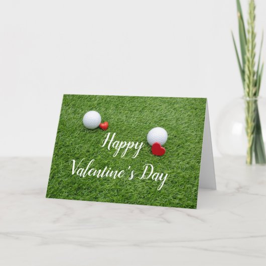 Carte Golf Joyuse Saint-Valentin avec amour et balle de (Devant)