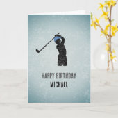 Carte Golf Loving Guy - Thème de golf pour l'anniversair (Fleur jaune)