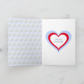Carte Golf motif texte personnalisé bleu Saint Valentin (Intérieur)