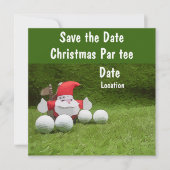 Carte Golf Noël Party enregistrer la date avec Père Noël (Devant)