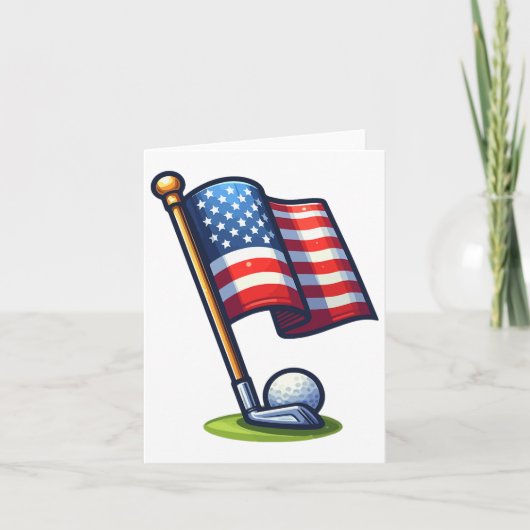 Carte Golf patriotique 4 juillet Usa Fête de l'indépenda (Devant)
