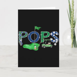 Carte Golf pops trou en un golf 1er anniversaire garçon