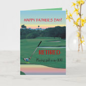 Carte GOLF - Retraité "Jouer au golf est mon travail" (Fleur jaune)